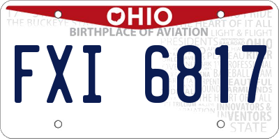 OH license plate FXI6817