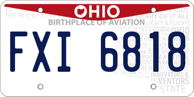 OH license plate FXI6818