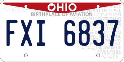OH license plate FXI6837