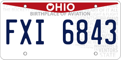 OH license plate FXI6843
