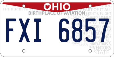 OH license plate FXI6857