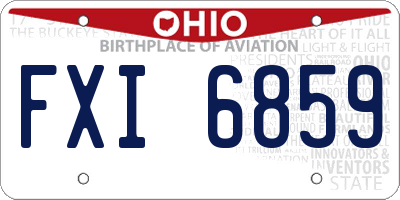OH license plate FXI6859