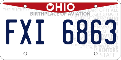 OH license plate FXI6863