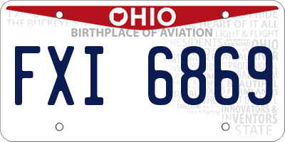 OH license plate FXI6869