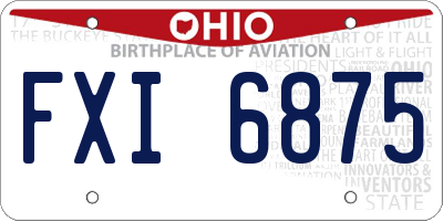 OH license plate FXI6875