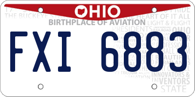 OH license plate FXI6883
