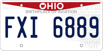 OH license plate FXI6889