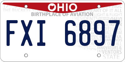 OH license plate FXI6897