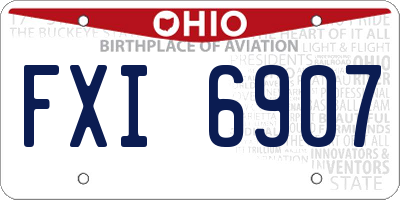 OH license plate FXI6907
