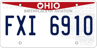 OH license plate FXI6910