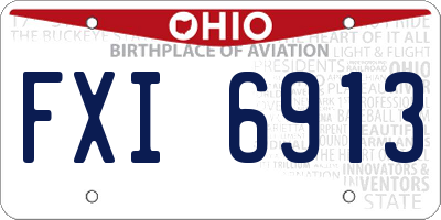 OH license plate FXI6913