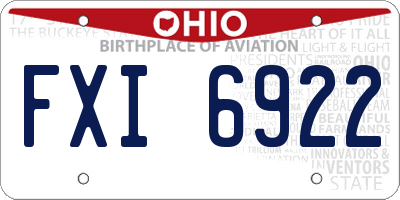 OH license plate FXI6922