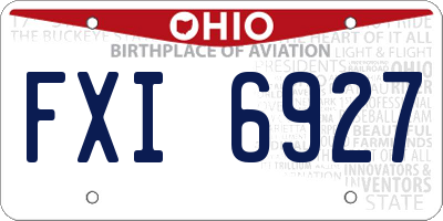 OH license plate FXI6927