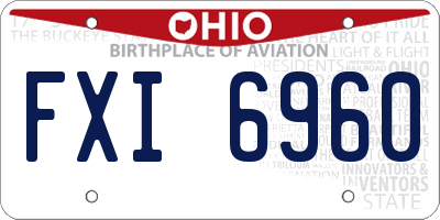 OH license plate FXI6960