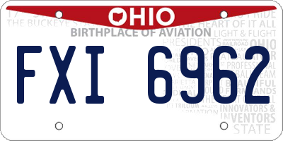 OH license plate FXI6962