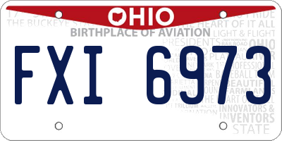 OH license plate FXI6973