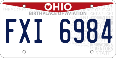 OH license plate FXI6984