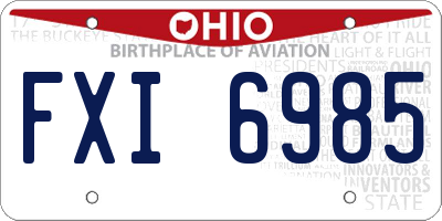 OH license plate FXI6985