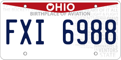 OH license plate FXI6988