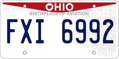 OH license plate FXI6992