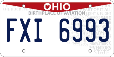 OH license plate FXI6993