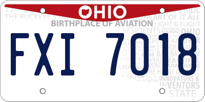 OH license plate FXI7018