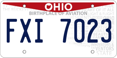 OH license plate FXI7023