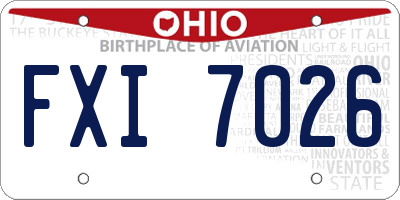 OH license plate FXI7026