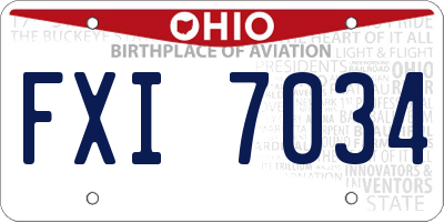OH license plate FXI7034