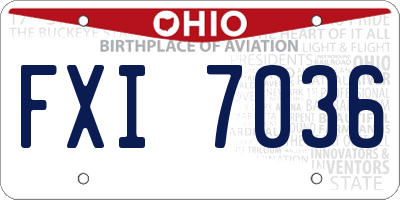 OH license plate FXI7036