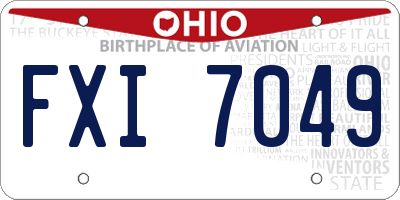 OH license plate FXI7049