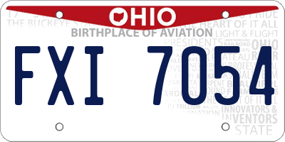 OH license plate FXI7054