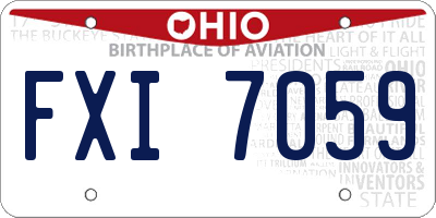 OH license plate FXI7059