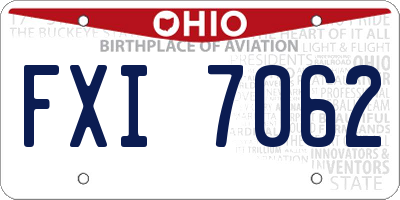 OH license plate FXI7062