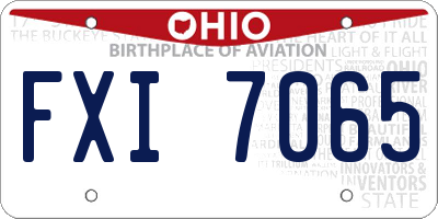 OH license plate FXI7065