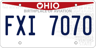 OH license plate FXI7070