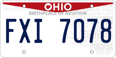 OH license plate FXI7078