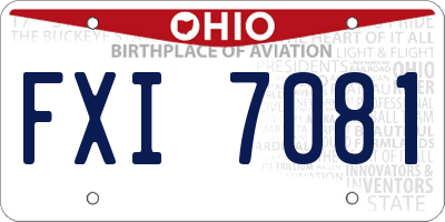 OH license plate FXI7081