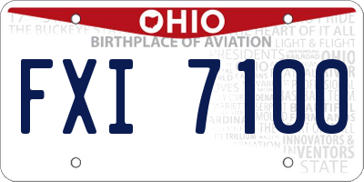 OH license plate FXI7100