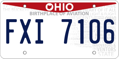 OH license plate FXI7106