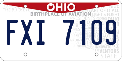 OH license plate FXI7109