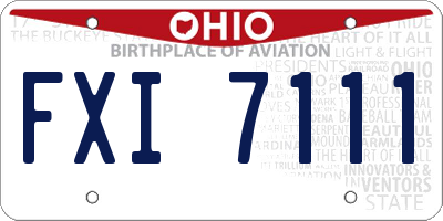 OH license plate FXI7111