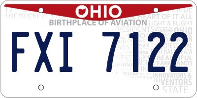 OH license plate FXI7122