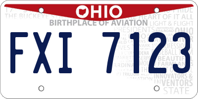 OH license plate FXI7123