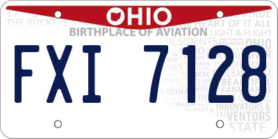 OH license plate FXI7128