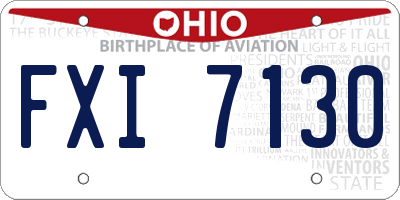 OH license plate FXI7130