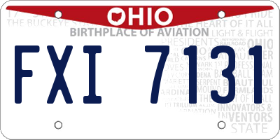 OH license plate FXI7131