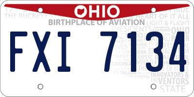 OH license plate FXI7134