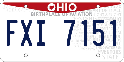 OH license plate FXI7151