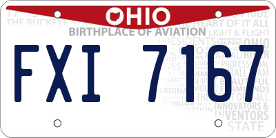 OH license plate FXI7167